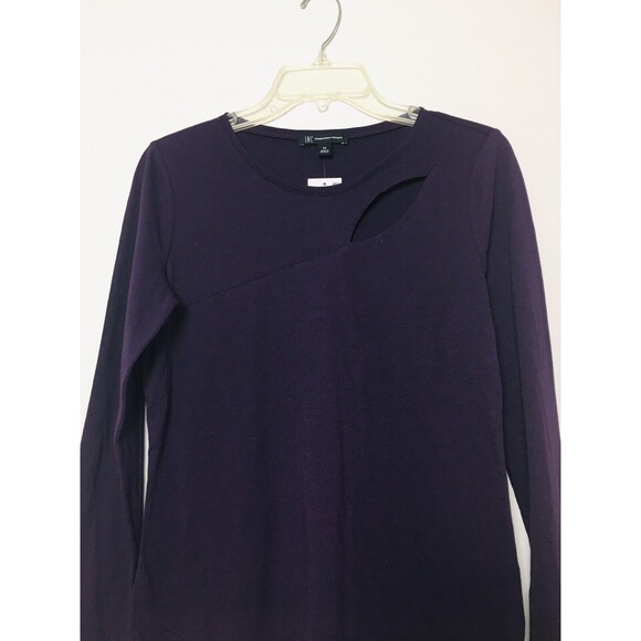 INC Tee Shirt Top Blackberry Cutout Long Sleeve Casual  XS - Picture 9 of 10